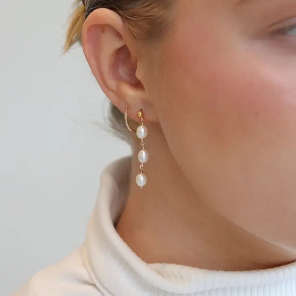 Trillium Pearl Drop Earrings