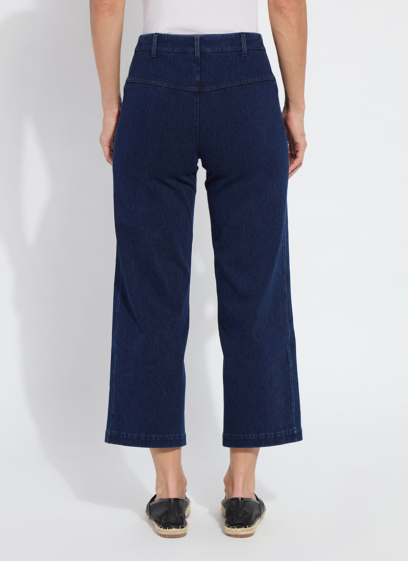 Layton Wide Leg Crop Pants Dark Indigo