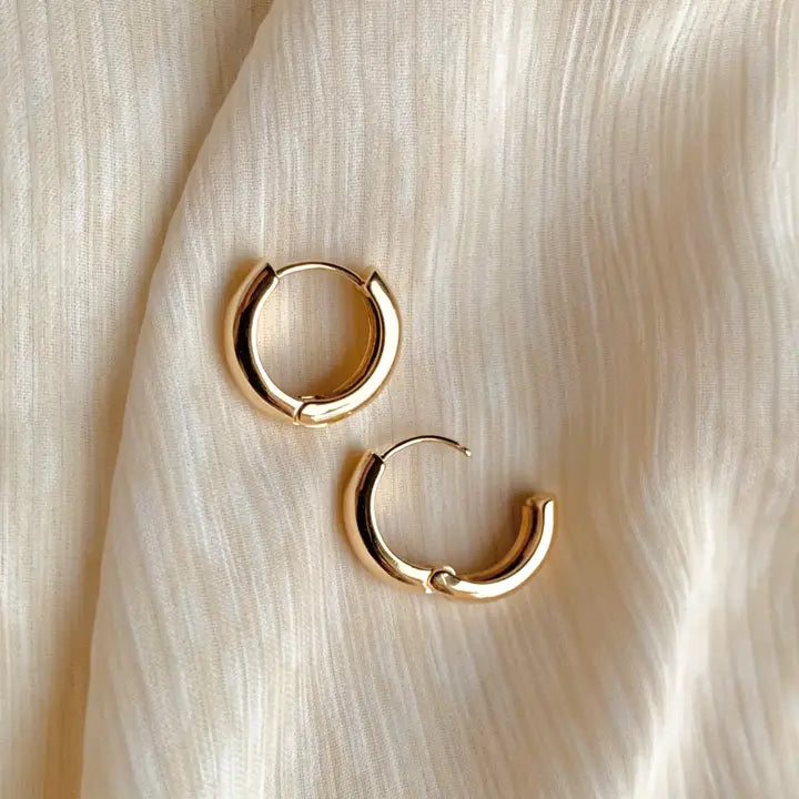 Chubbie Hoops-Gold-Everyday Hoop Clasp Earrings