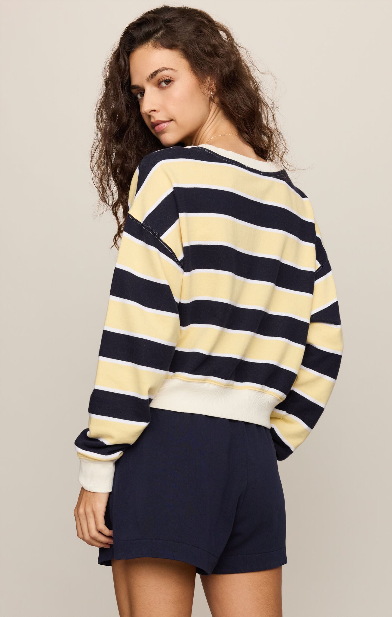 Clubhouse Striped Sweatshirt Lemon Tarte