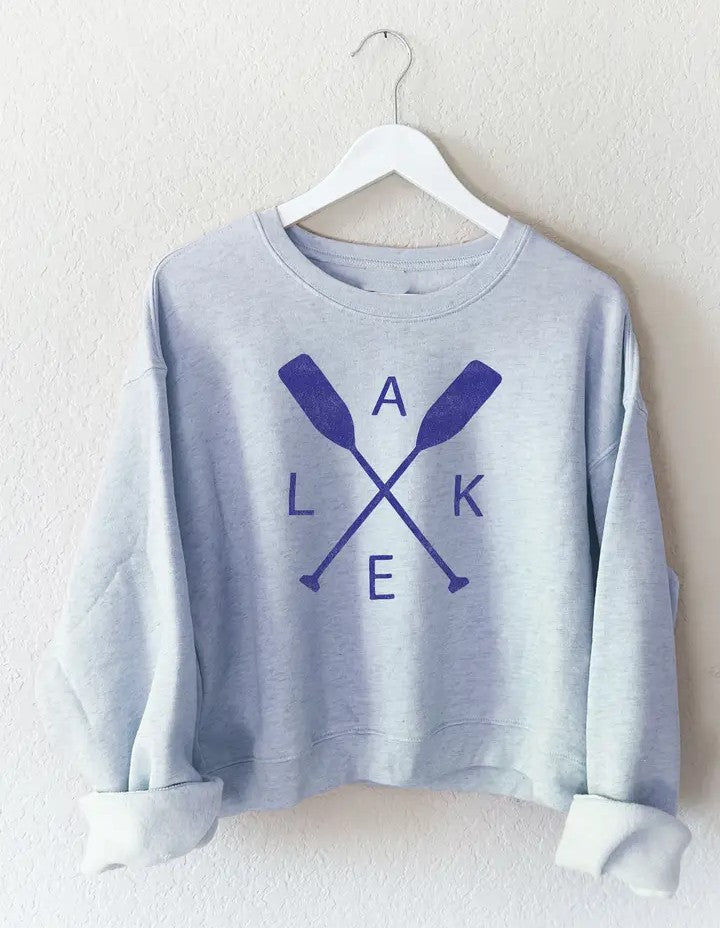 LAKE Paddles Mid Graphic Sweatshirt Light Blue