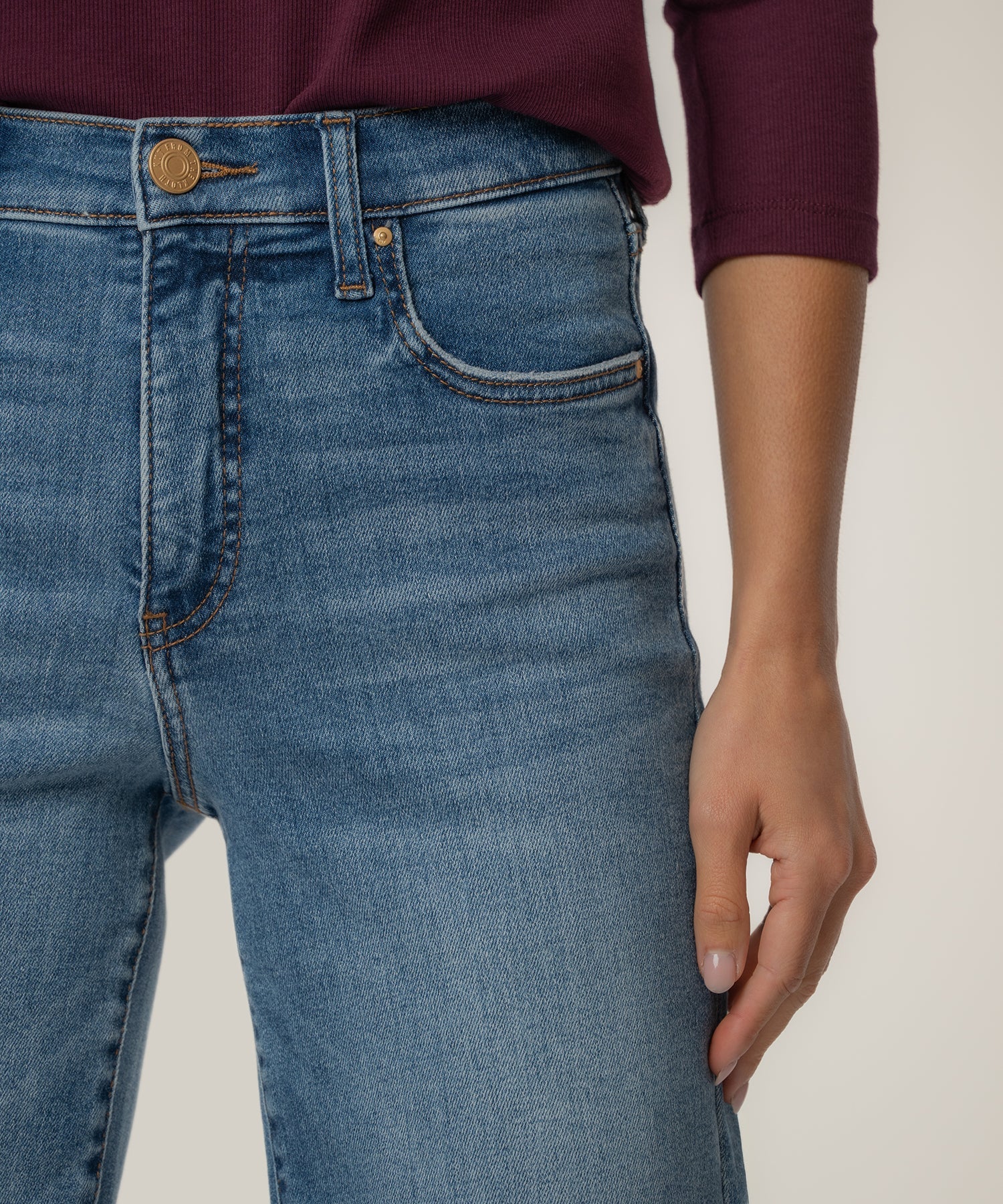 Avery High Rise Fab Ab Straight Leg Raw Hem Jeans Building