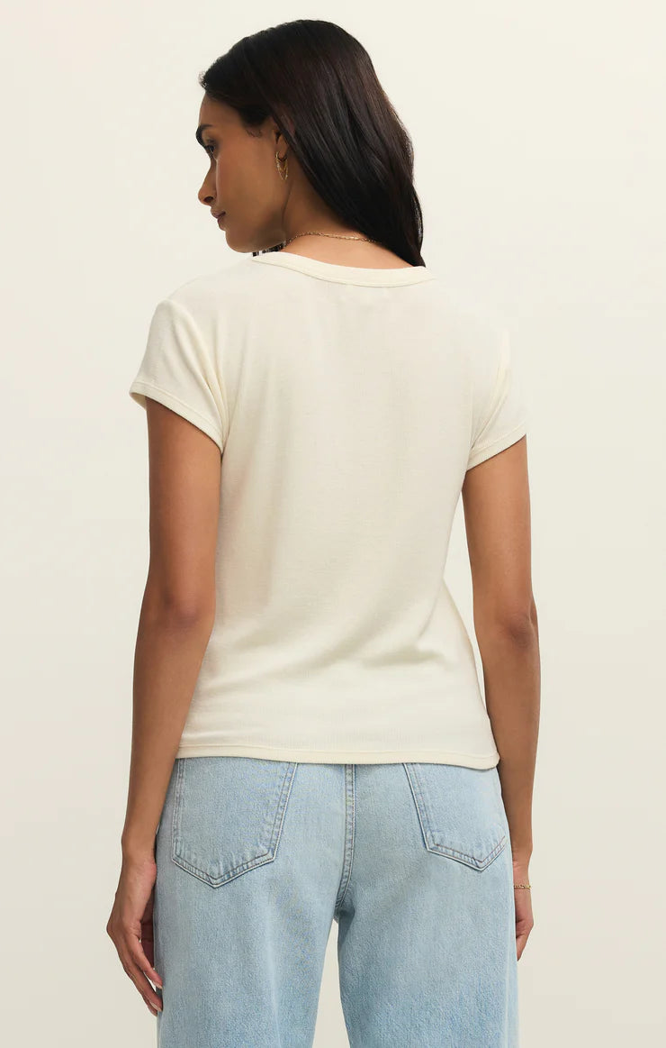 Renae Rib Short Sleeve Tee Cloud
