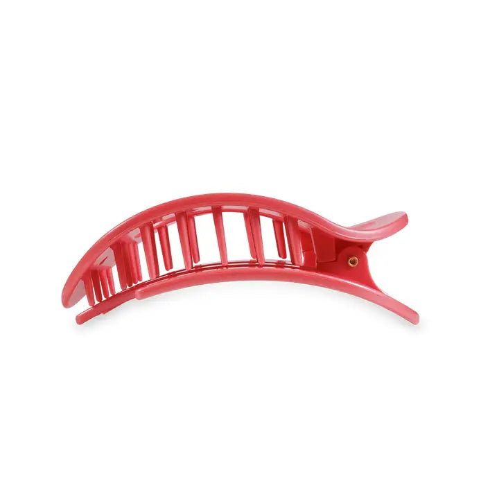 Teleties Medium Flat Round Hair Clip Calming Coral