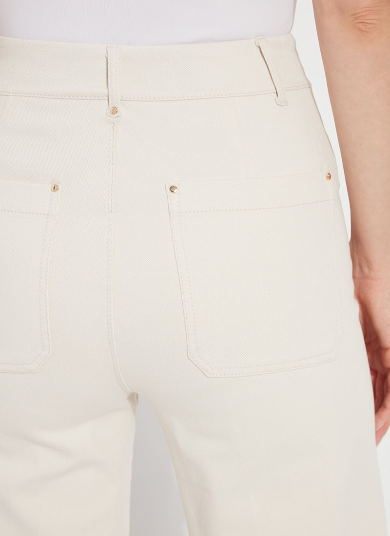 Erin High Waist Wide Leg Denim Pants Oat