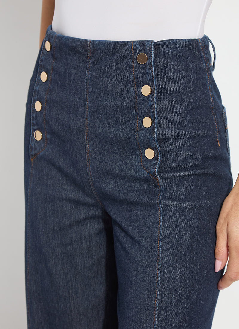 Kaia Wide Leg Denim Pants Indigo