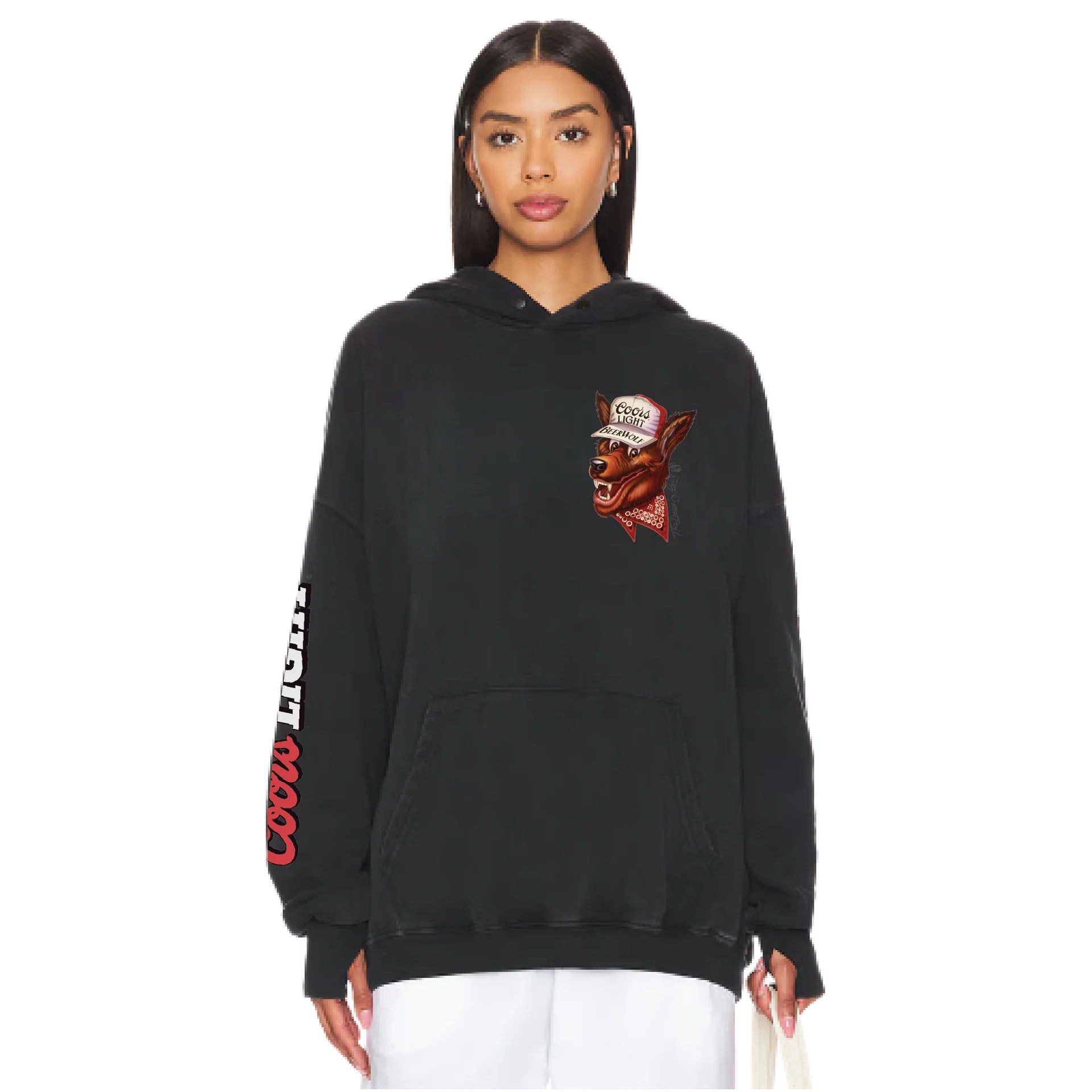 Beer Wolf Patch Hideout Hoodie Black Snow