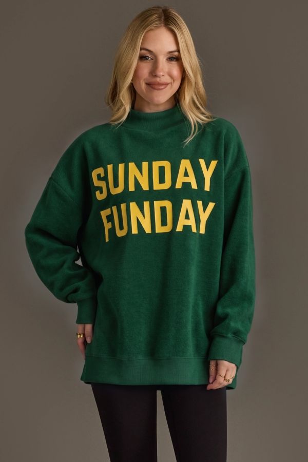 Game Day Reversible Mock Neck Sweatshirt Green