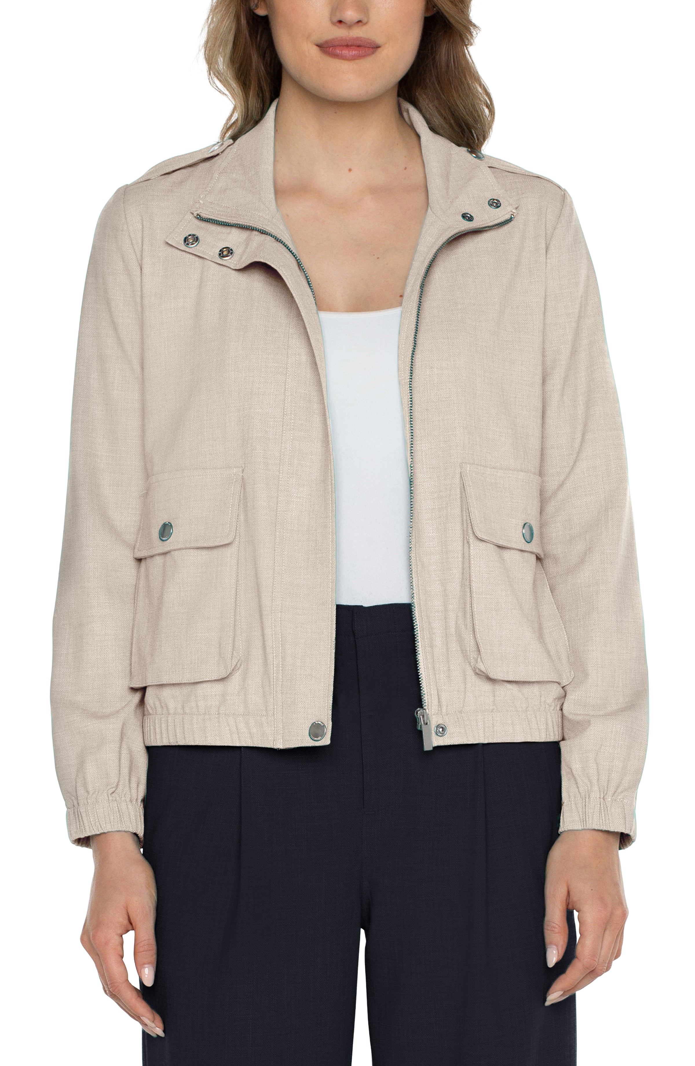 Utility Zip Up Jacket Dusty Tan