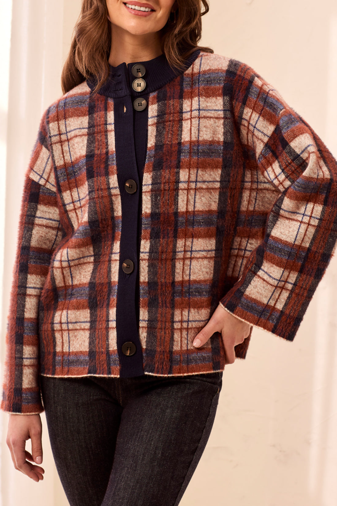 Mock Neck Sweater Cardigan Stellar