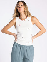 Edlin Embroidered Tank Strawberry