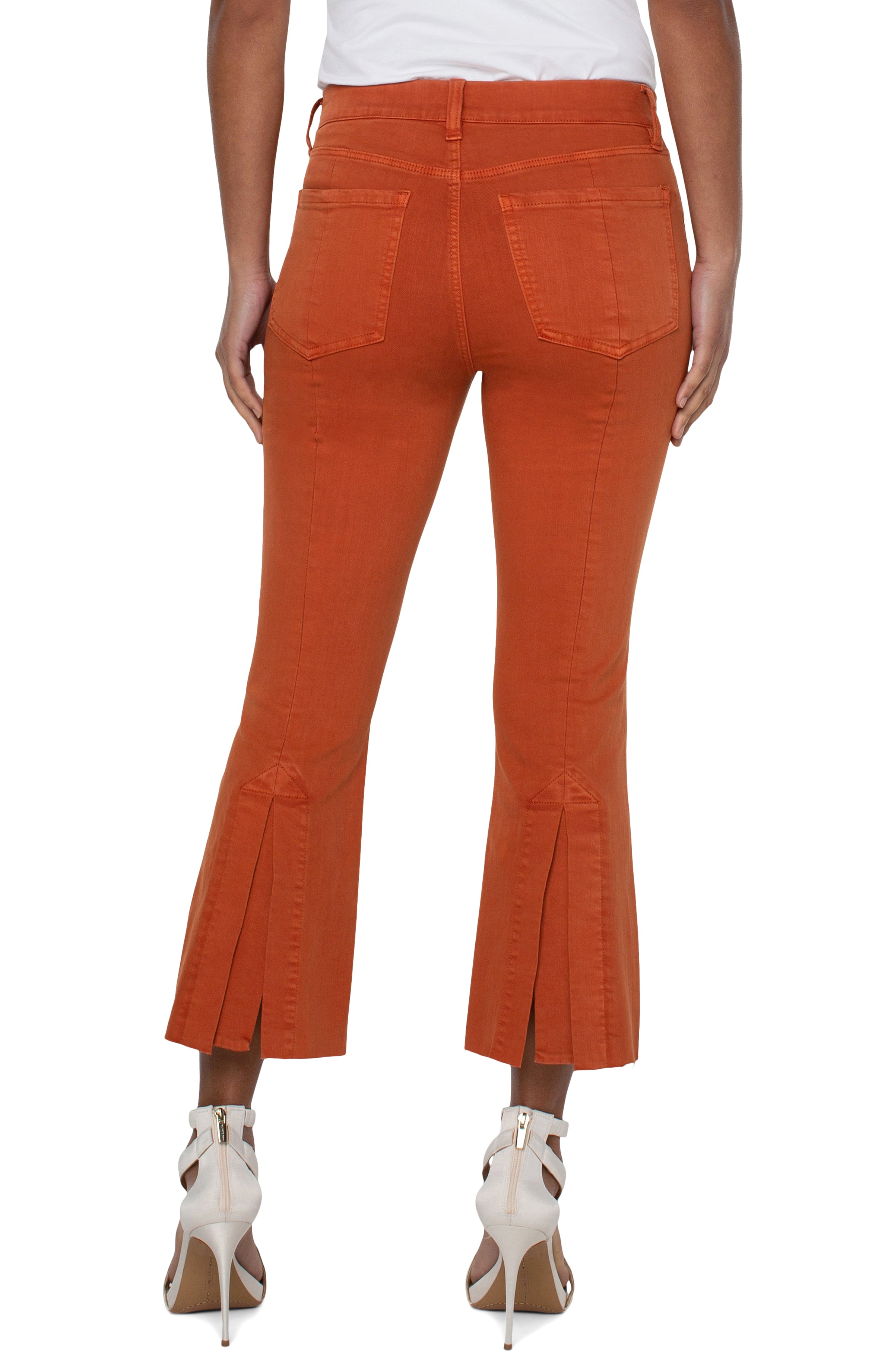 Gia Glider Split Pleat Crop Flare Orange Rust