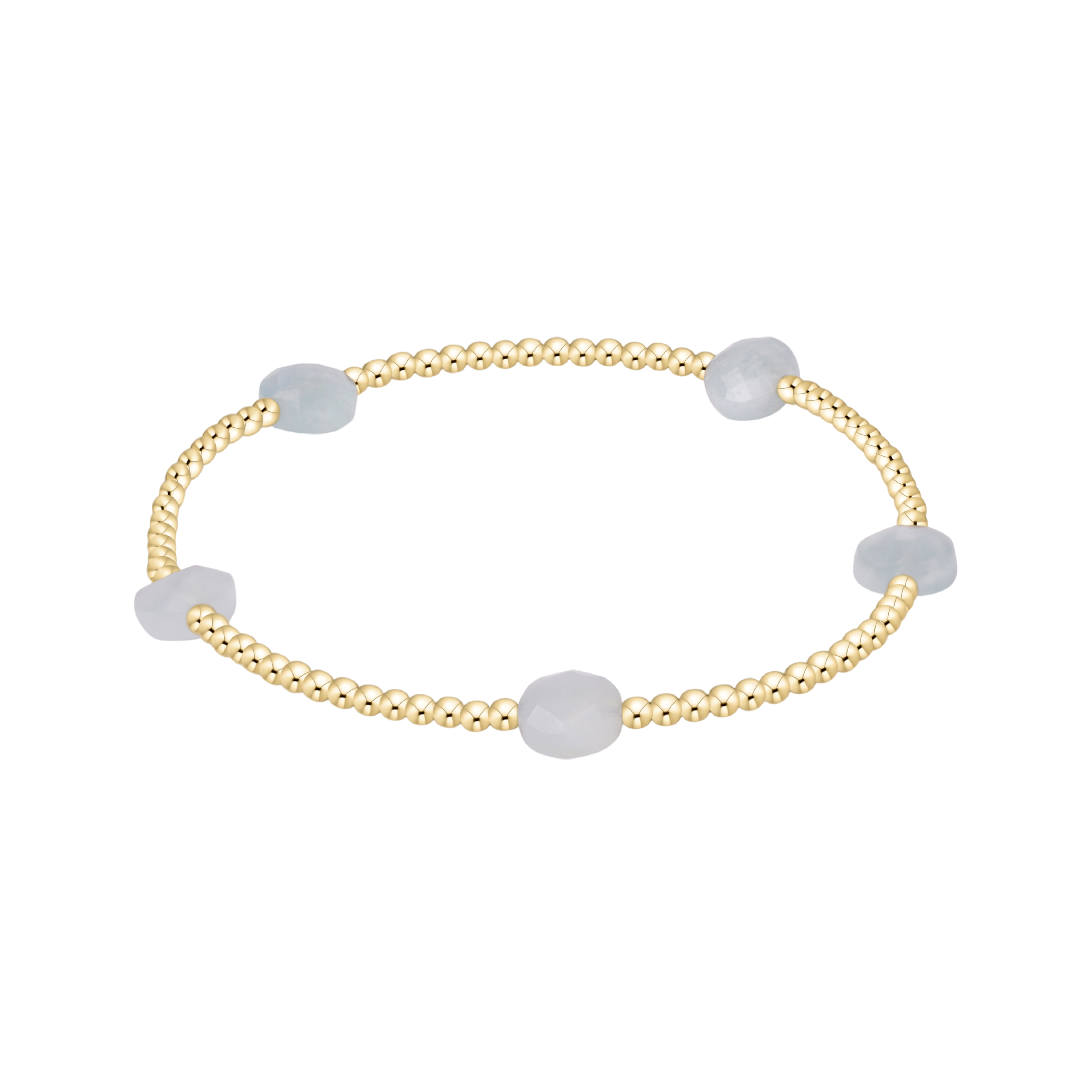 Admire Small Gem 2mm Gold Bracelet Aquamarine