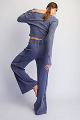 Billie French Terry Ribbed Set Navy