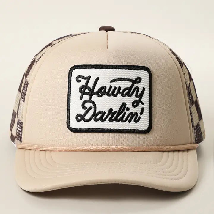 Howdy Darlin' Embroidered Patch Trucker Hat