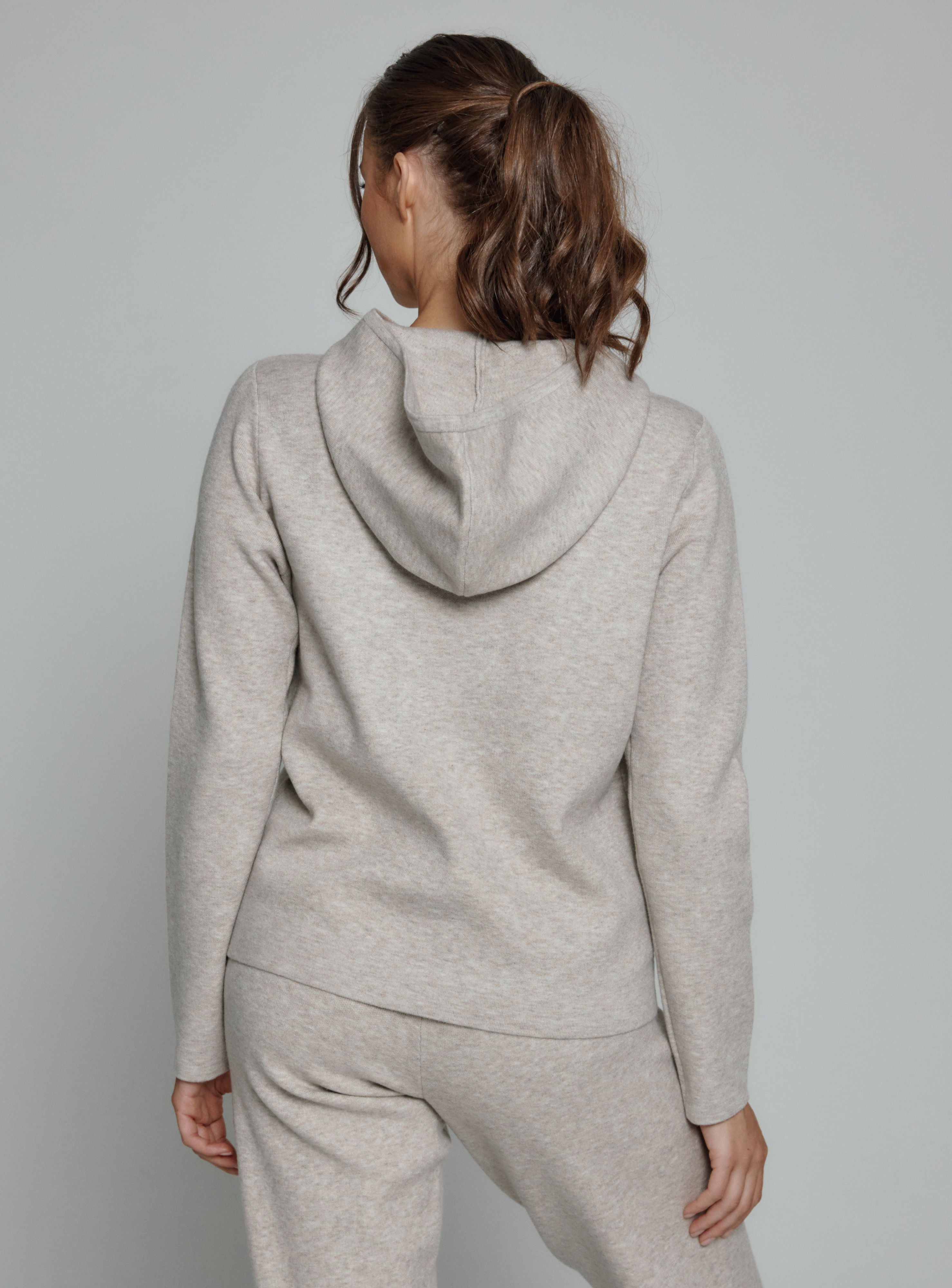 Zoe Half Zip Hoodie Stone