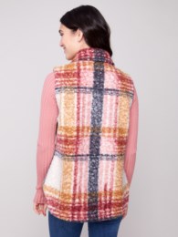 Plaid Boucle Vest Cabernet