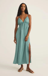 Manon Satin Maxi Dress Sea Pine