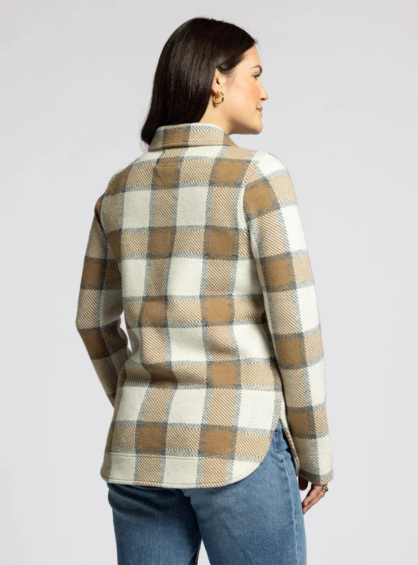 Leah Plaid Jacket Cream Grey Bronze