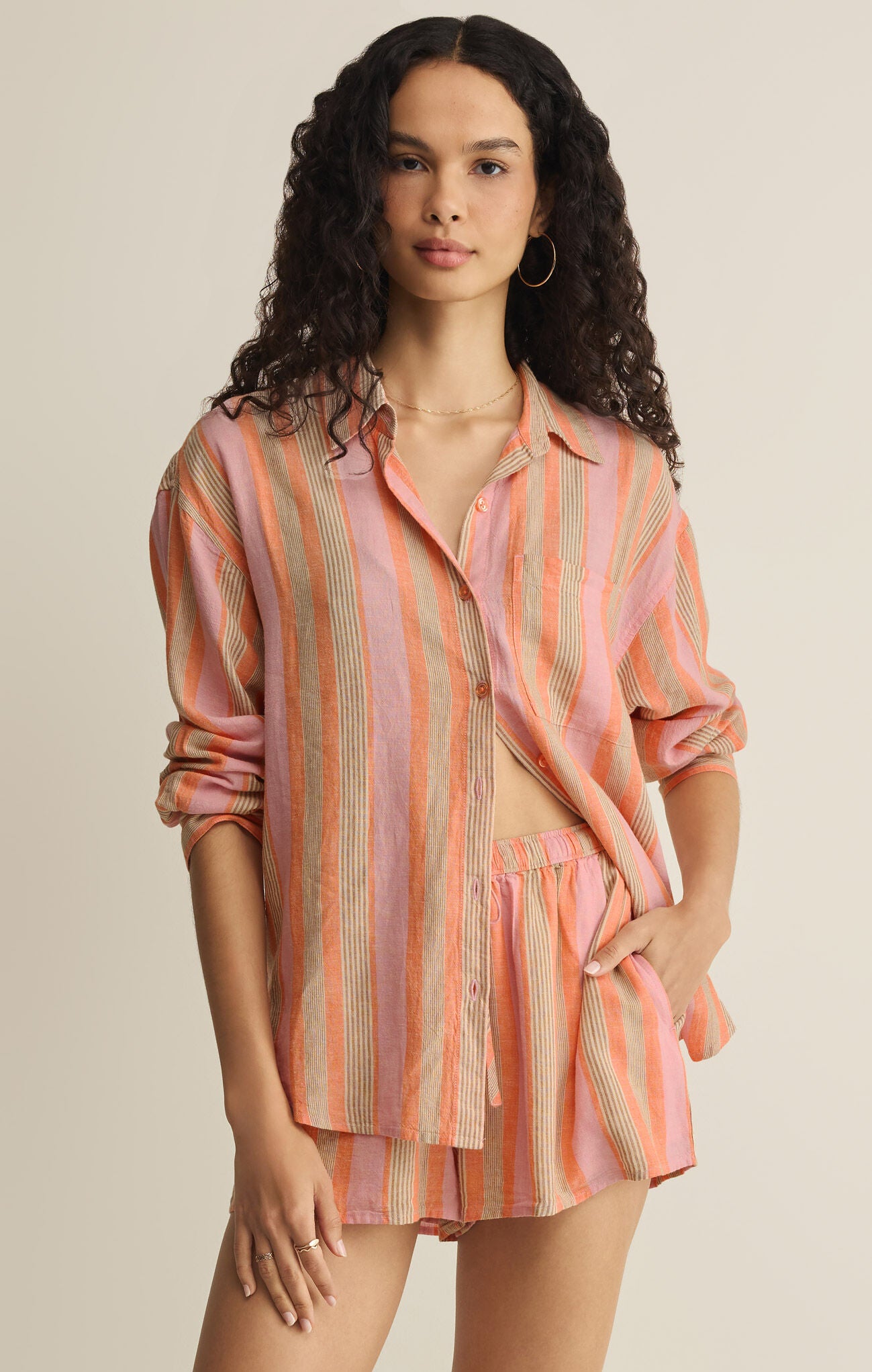 The Perfect Striped Button Up Tiger Lily