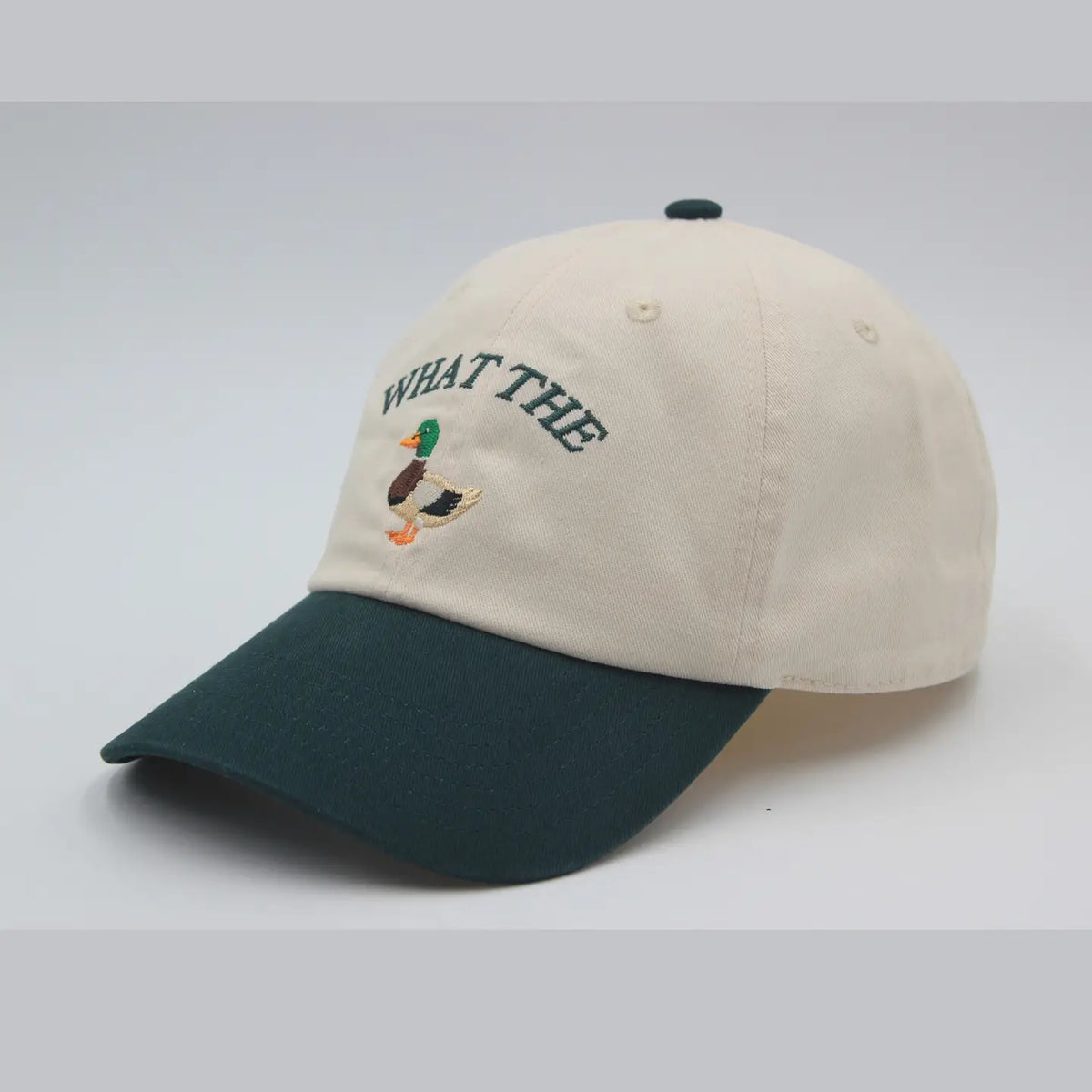 What The Duck Dad Hat - Green + Natural