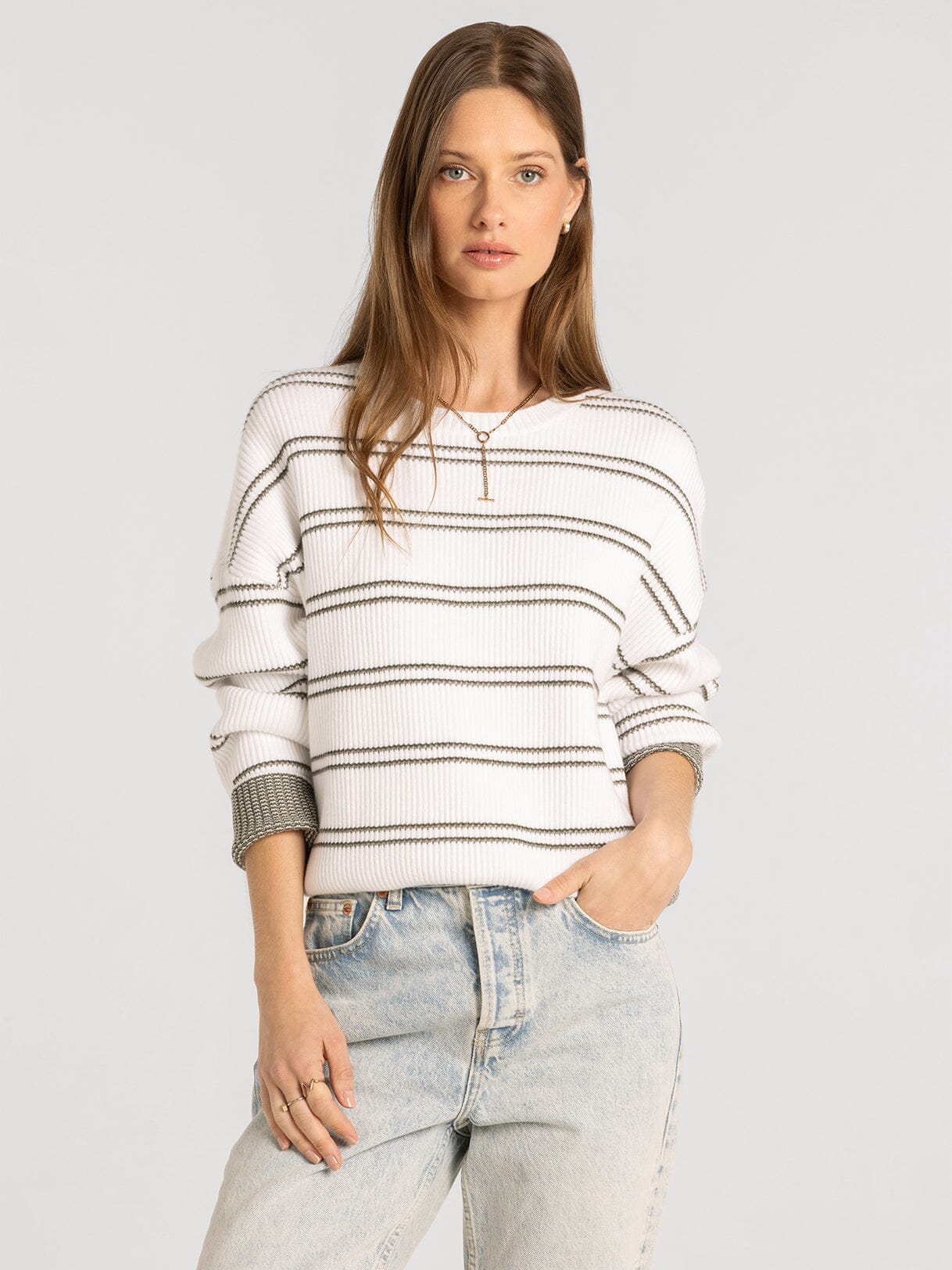 Ely Sweater Ivory Olive