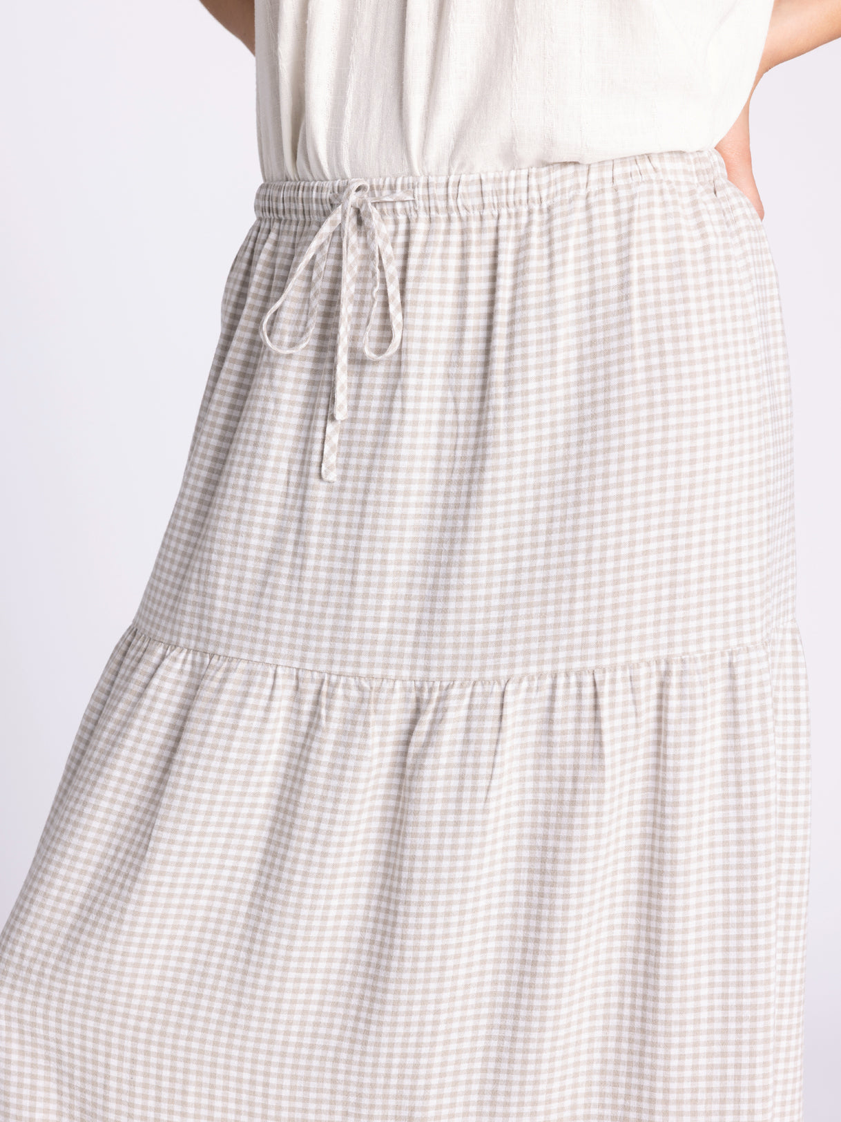 Caelis Skirt Sand Gingham
