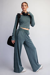 Billie French Terry Ribbed Set Deep Jungle
