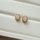 Opalite CZ Stud Earrings