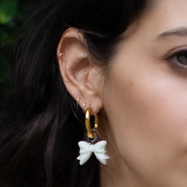 Bowie Glass Hoop Earrings