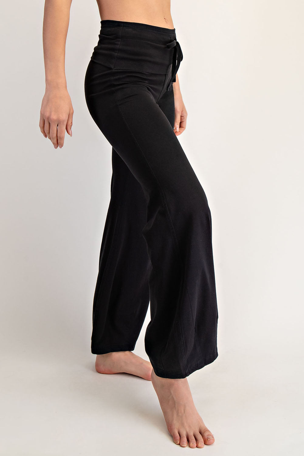 Bubbled Flare Yoga Pants Black