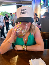 God's Favorite Trucker Hat Black + Natural