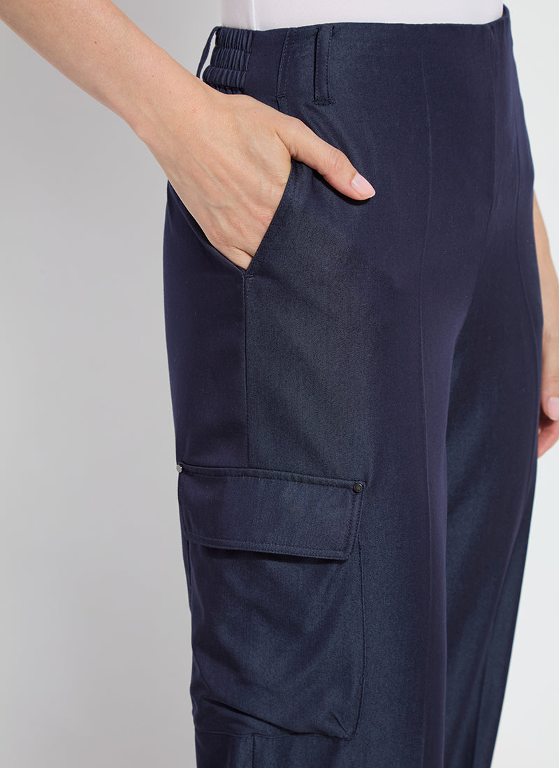 Monique Tailored Cargo Pants Solid Indigo