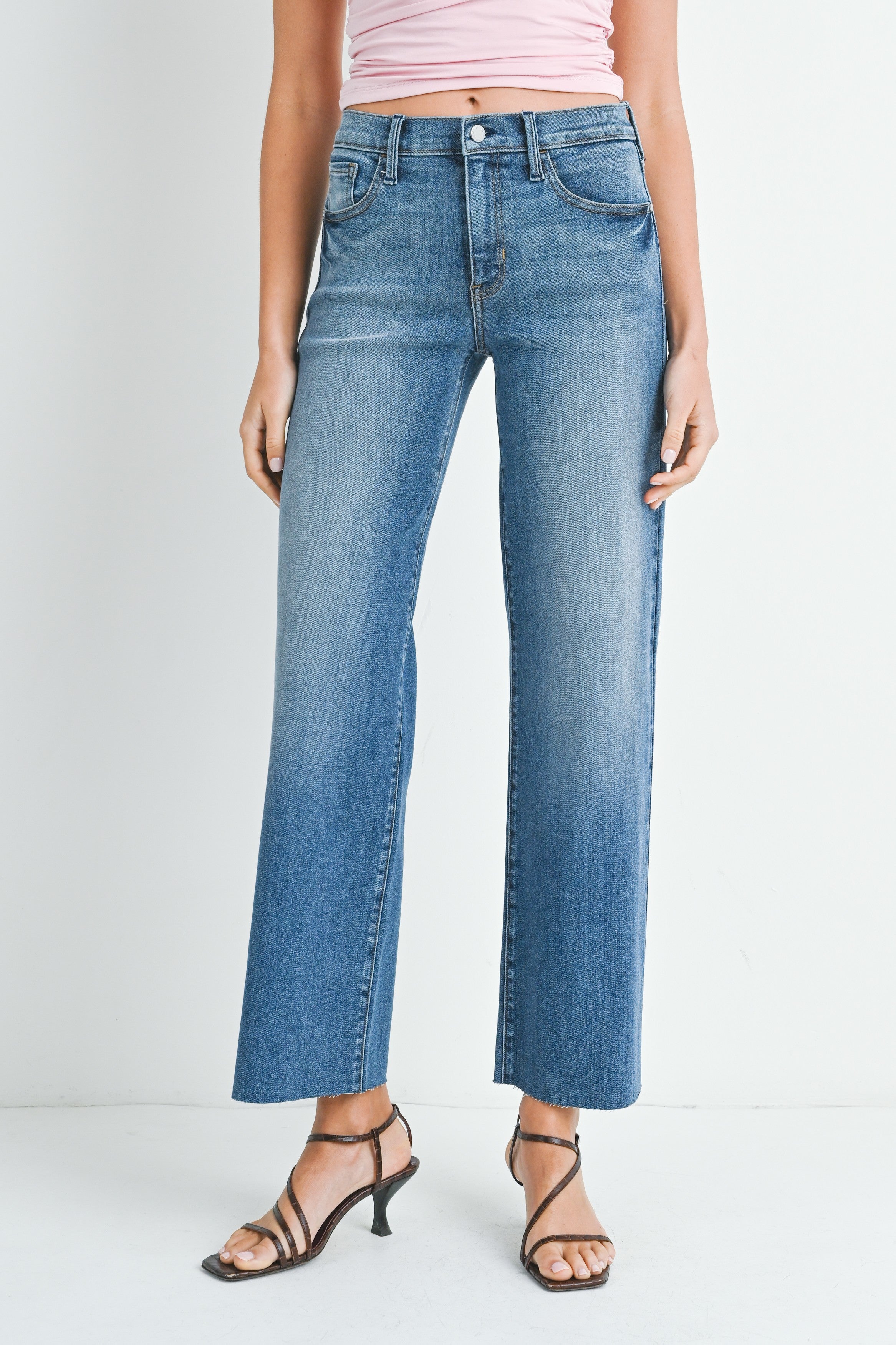 Slim Palazzo Scissor Cut Jeans Medium Denim