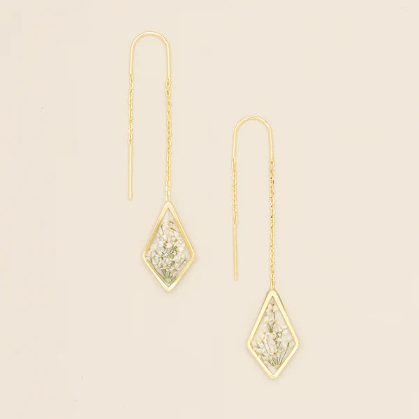 Pressed Flower Thread Earrings