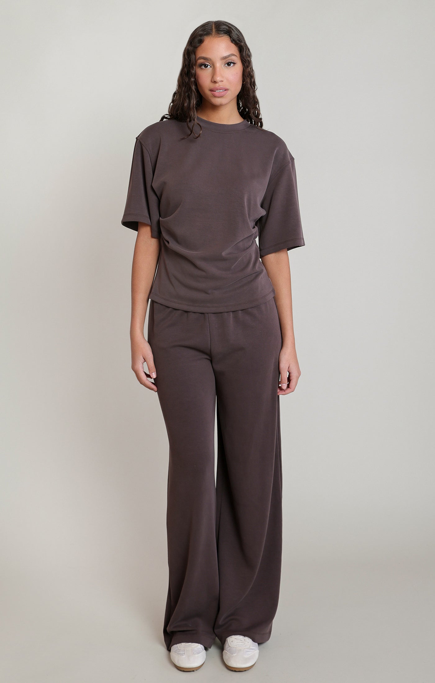 Wide Leg Pocket Pants Soft Brown