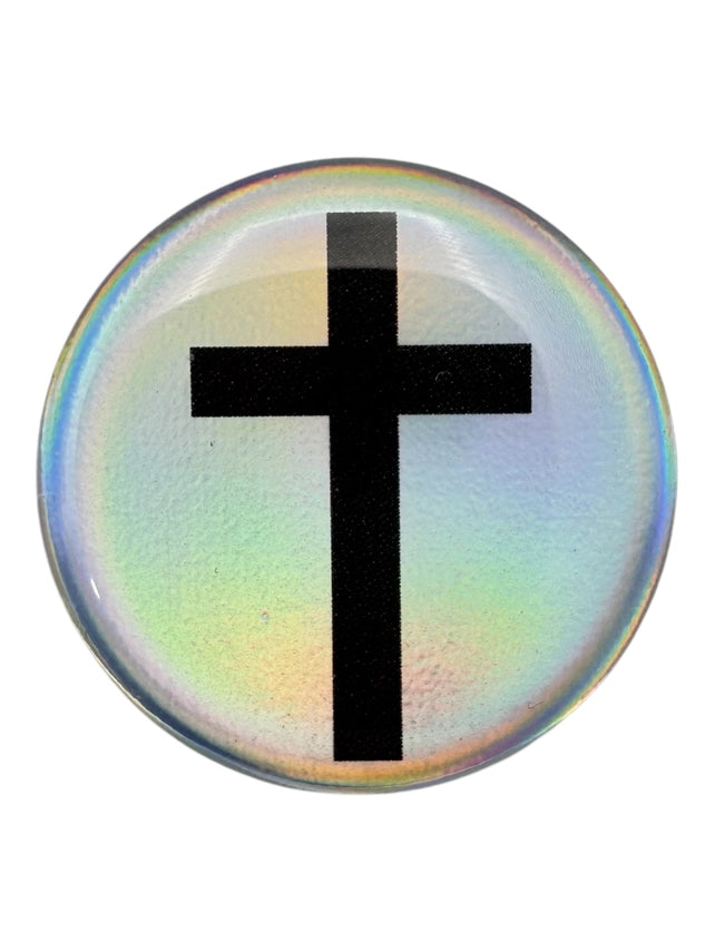 Tap To Pray Prayer Tag Sticker Crystal + Cross