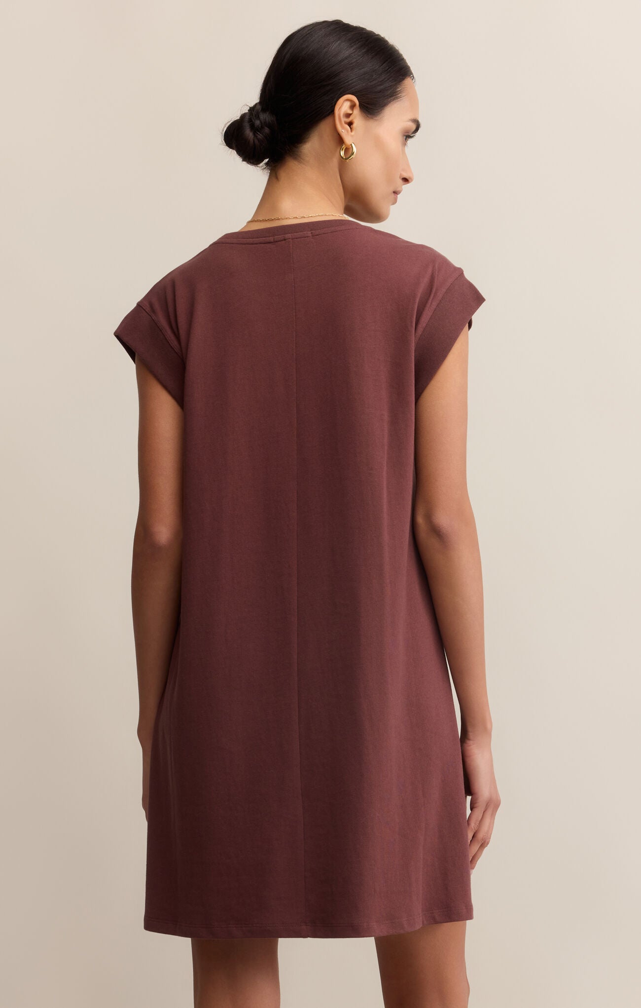 Routine Shift Mini Dress Sandalwood