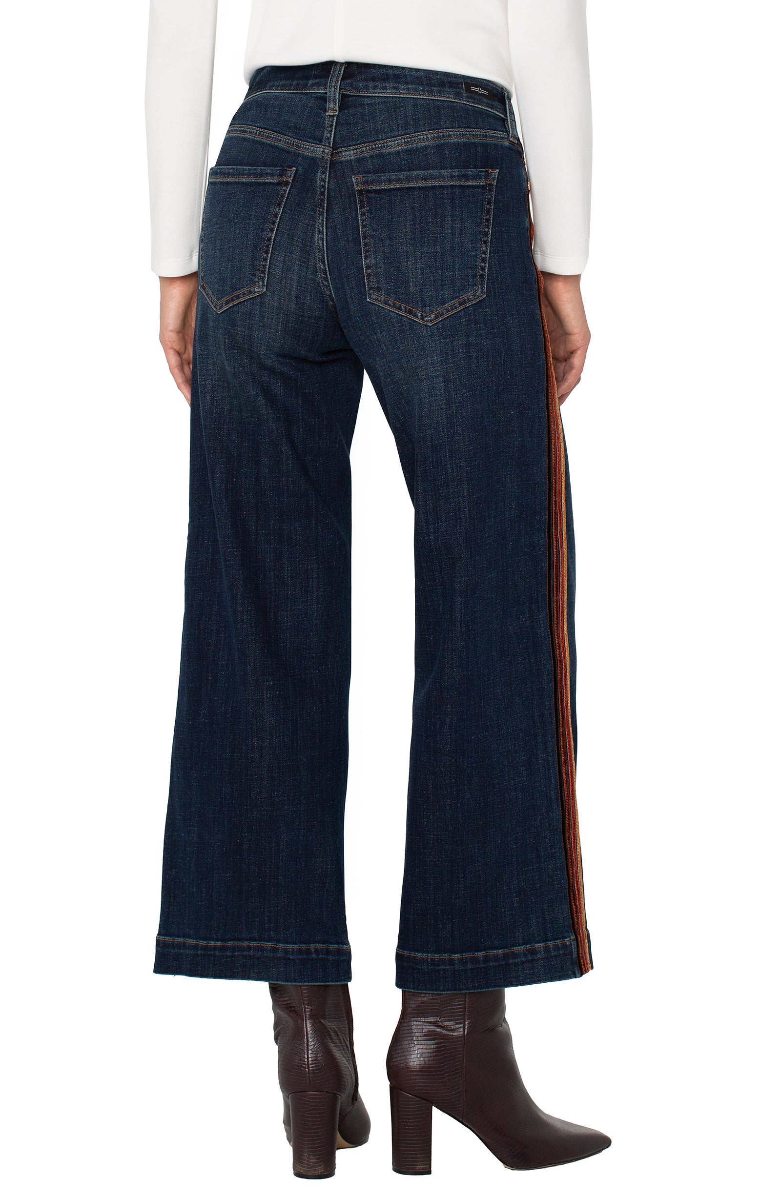 Velvet Trim Stride Wide Leg Jeans Eastmoor