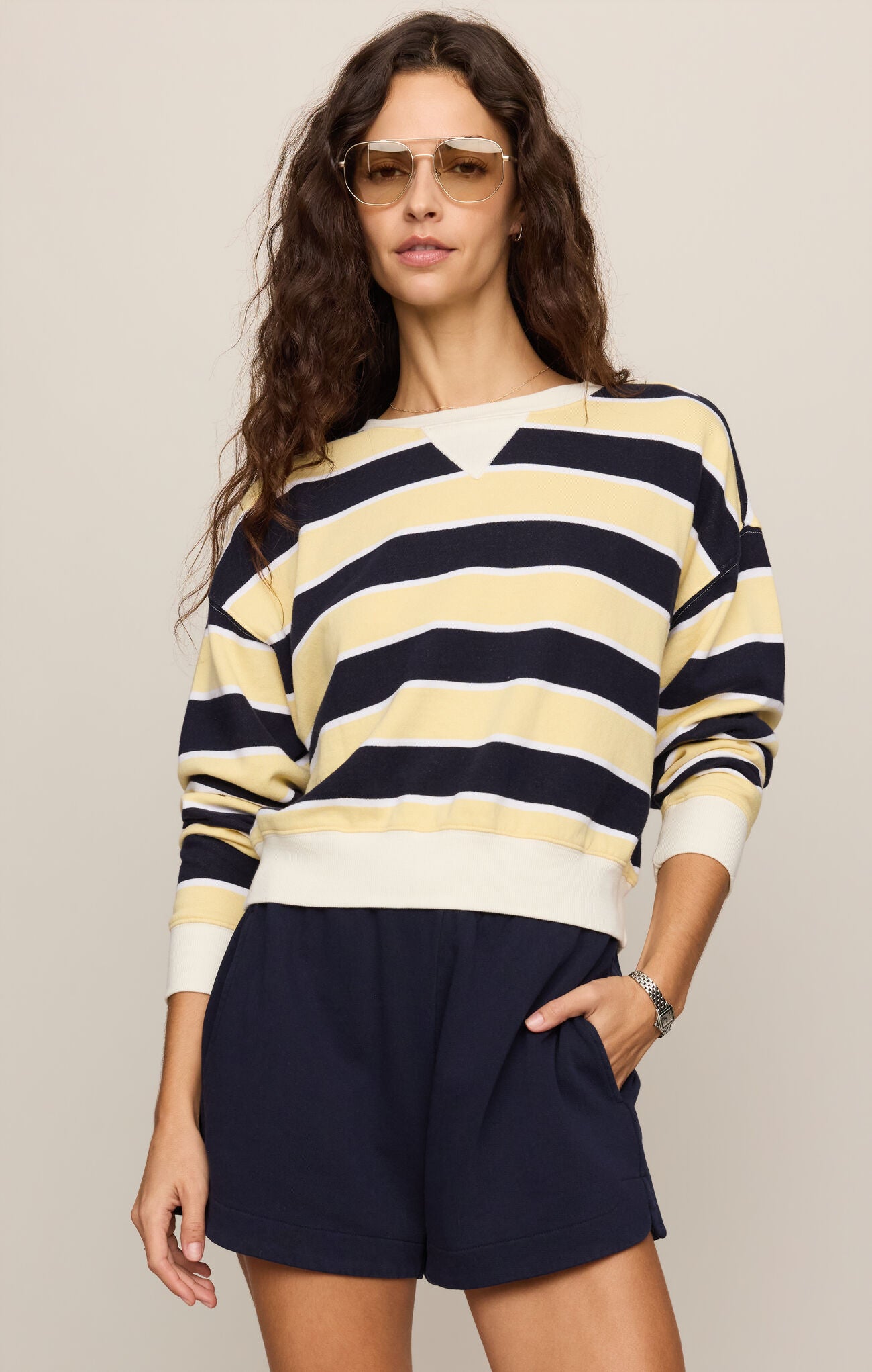 Clubhouse Striped Sweatshirt Lemon Tarte