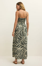 Bayside Tova Palm Midi Dress Tea Leaf
