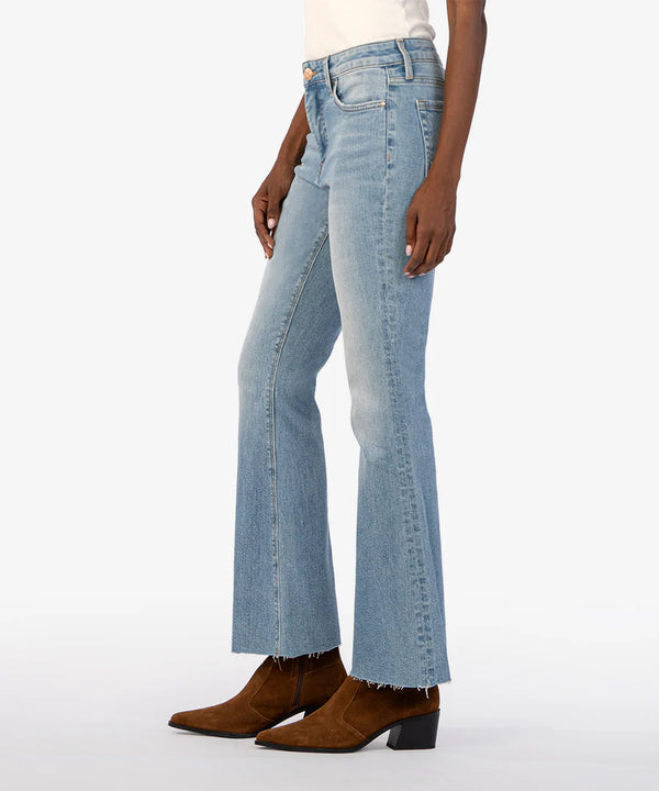 Stella High Rise Raw Hem Flare Jeans Priorities