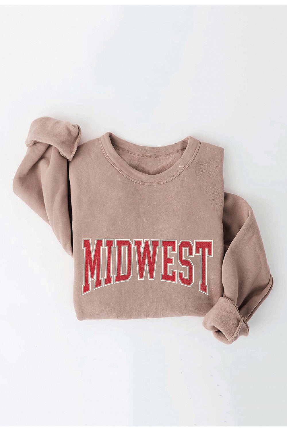MIDWEST Arc Collegiate Crew Sweatshirt Tan