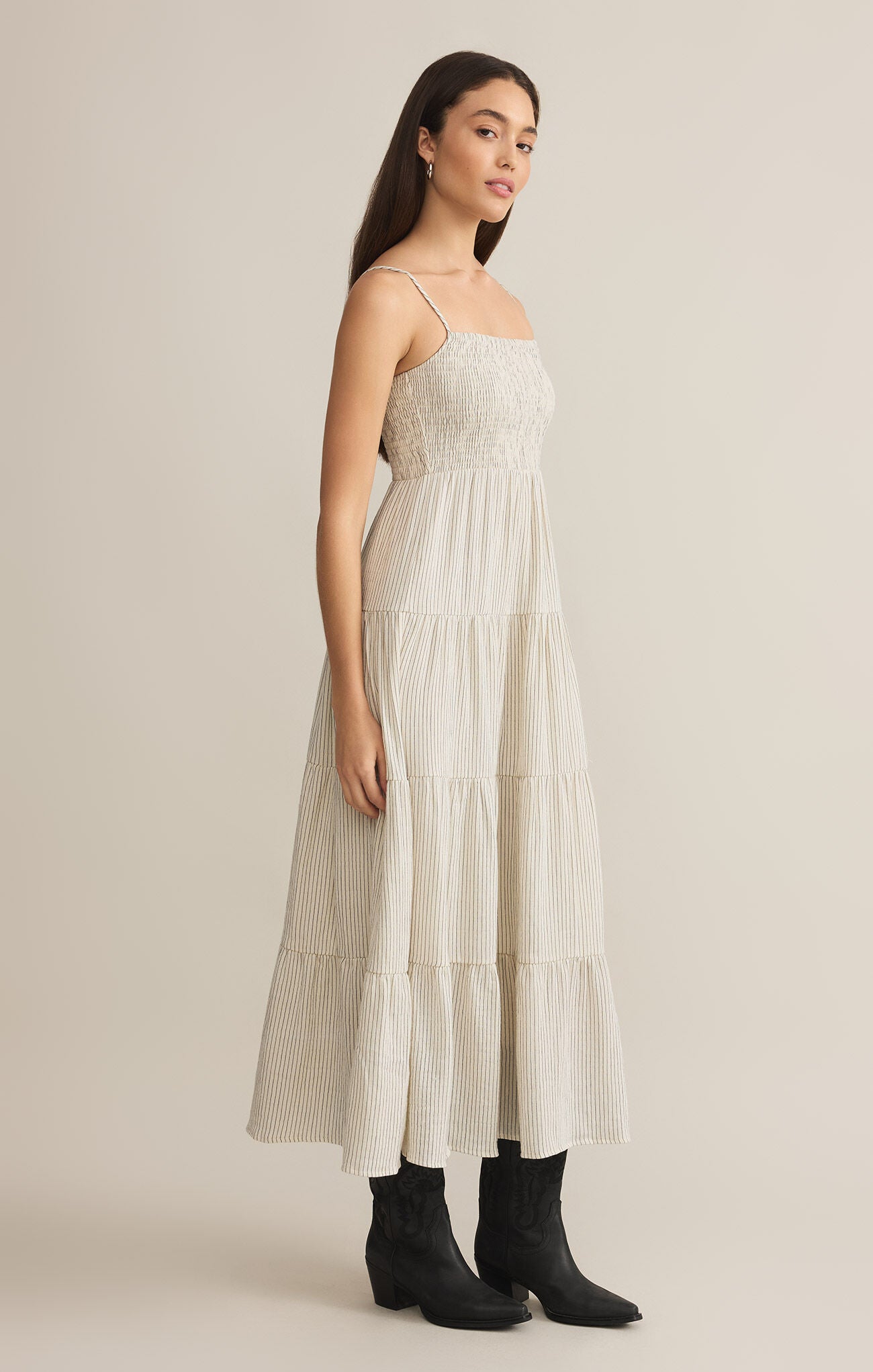 Balos Striped Maxi Dress Natural