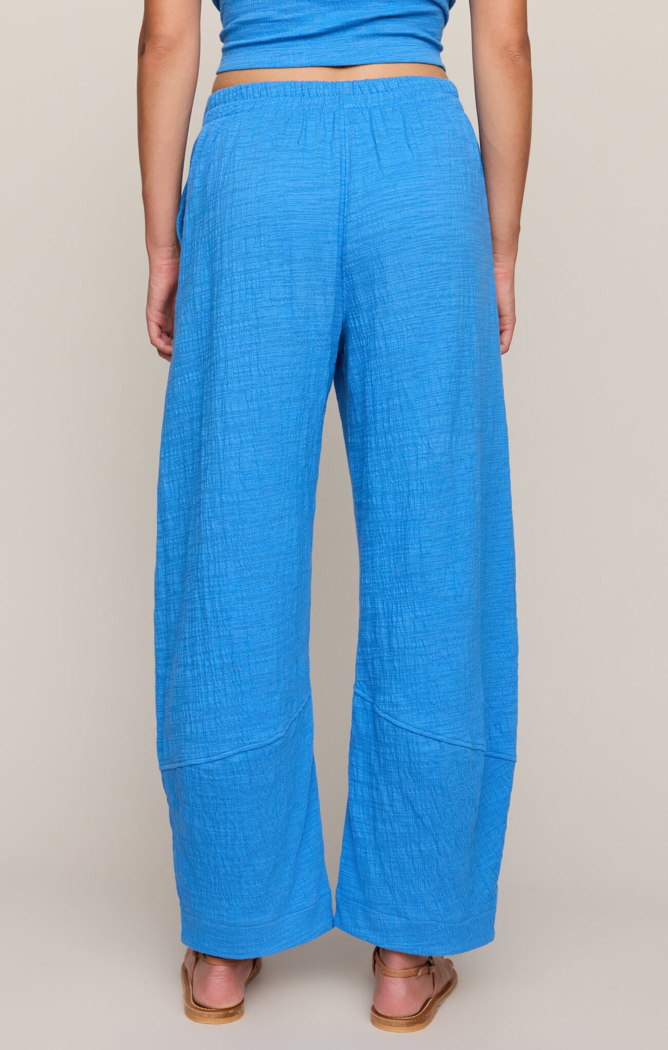 Neo Textured Barrel Leg Pants Blue Solstice