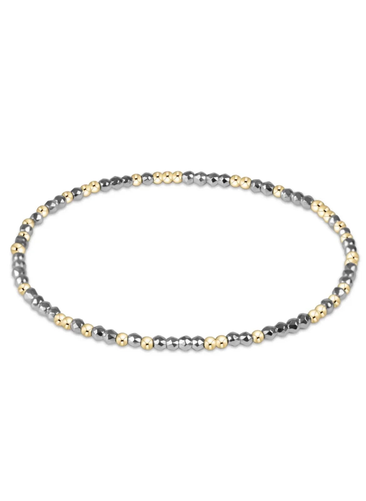 Hope Unwritten Gemstone 2mm Bead Bracelet Bright Silver Faceted Hematite