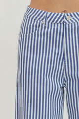 Stripe Crop Pant Denim