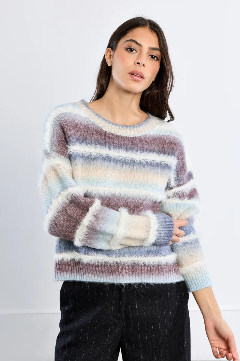 Fringed Ombre Sweater