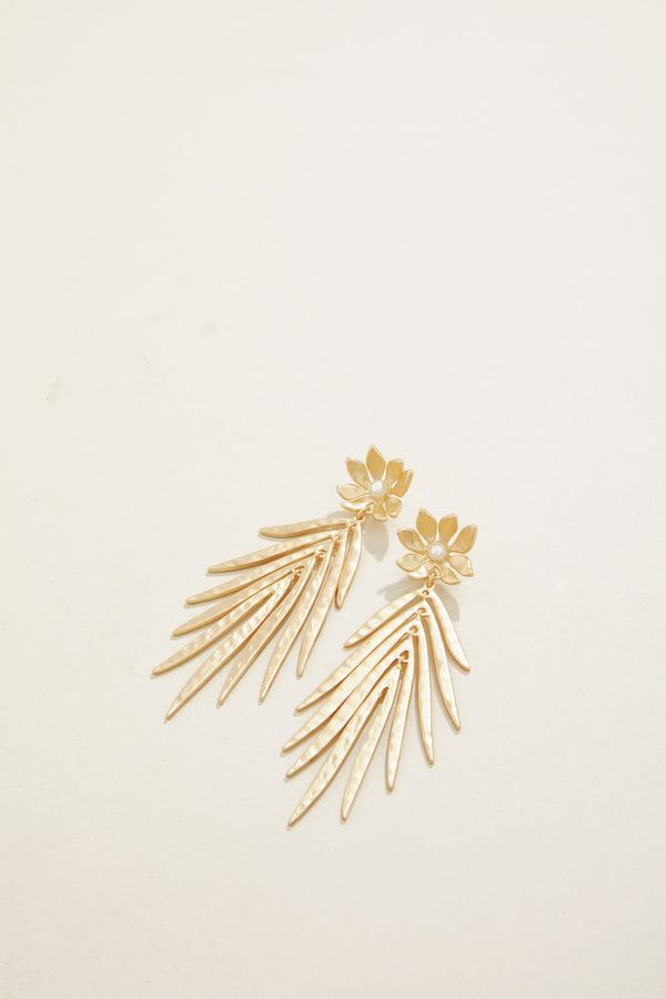 Swaying Frond Earrings - Gold
