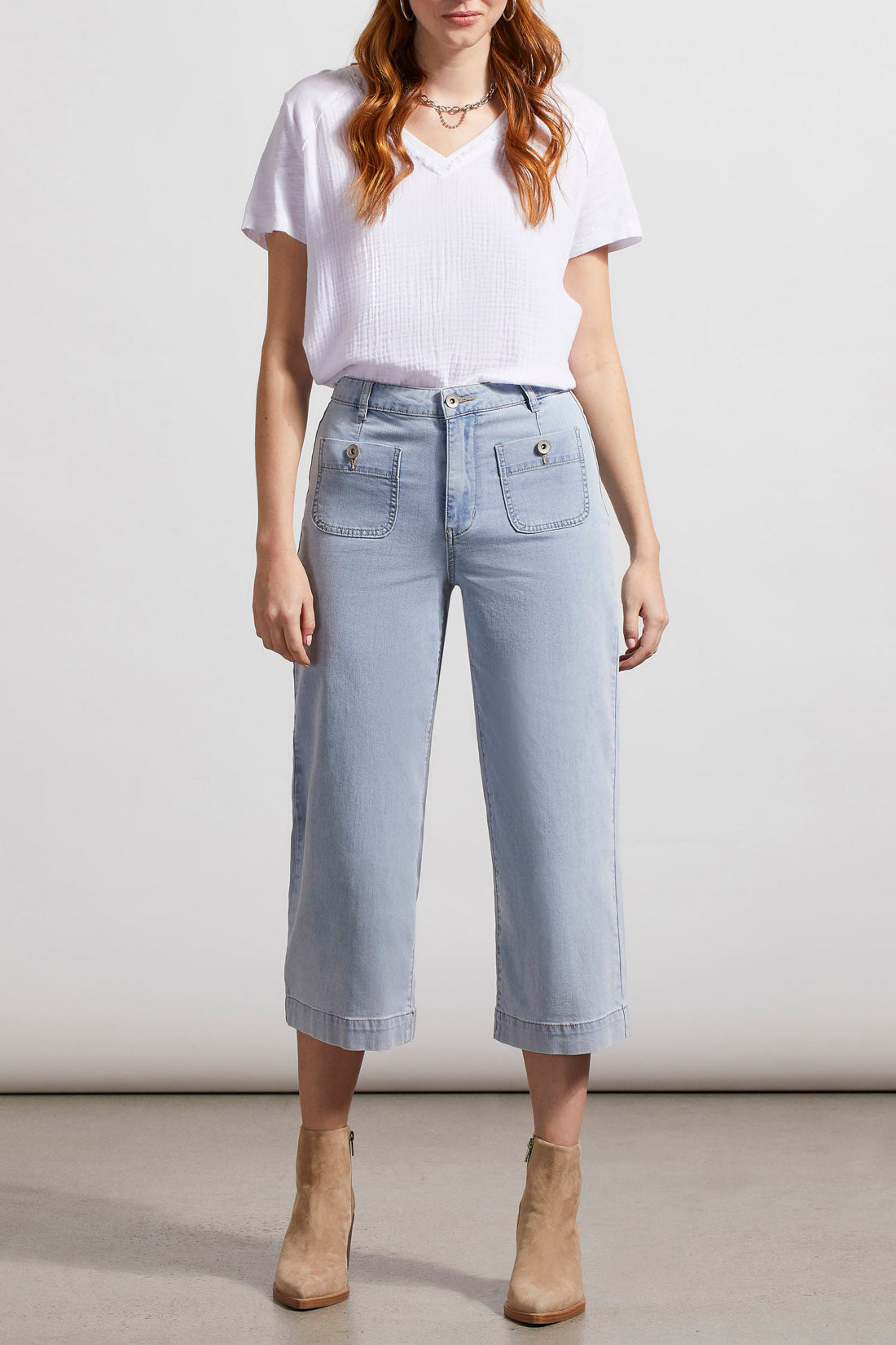 Brooke Wide Leg Crop Jeans Happy Blue